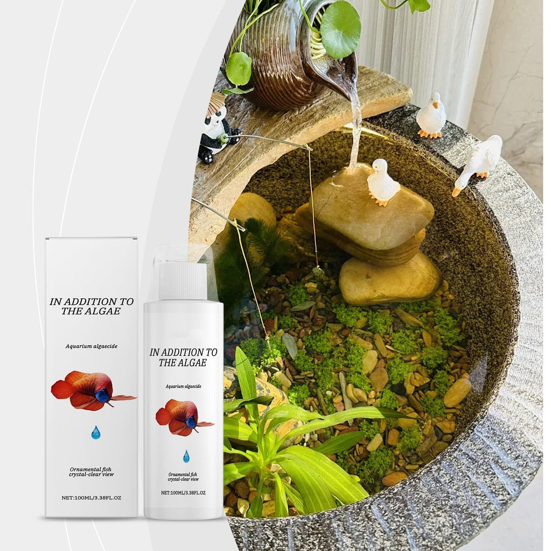 Aquarium Algae Remover Fish Tank Cleaner – Safe for All Fish, Rapid Water Clarifier with Bio-Enzymes, Reduces Sludge & Maintains Crystal Clear Water Quality, 100ml