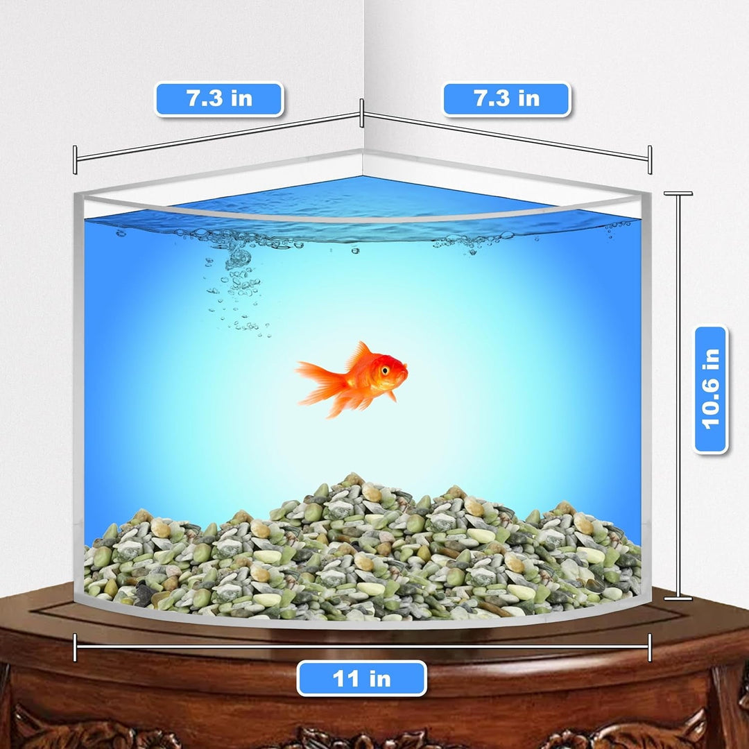 Skywin Corner Aquarium Small Fish Tank - 1.71 Gallon Acrylic Saltwater Fish Tank Aquarium for Real Life Fish, Aquariums & Fish Bowls
