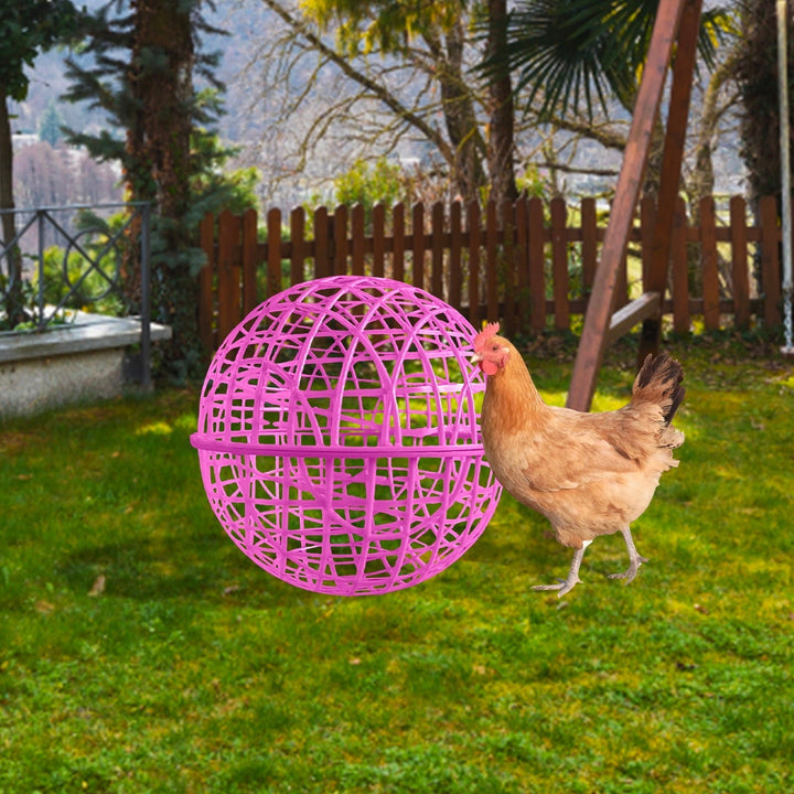 Simple Movable Chicken Coop, Chicken Ball Cage Rolling Orb Mobile Poultry Enclosure Round for Chicks Rabbits Birds Outdoor Backyard Farms D