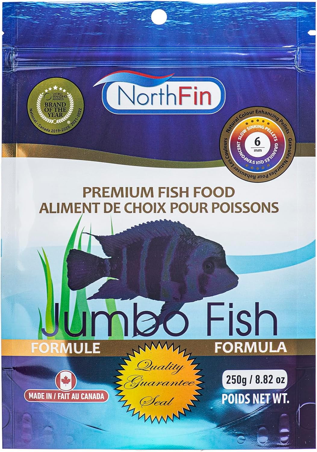 Fish Food Jumbo Formula Slow Sinking Pellets (4mm 500g)