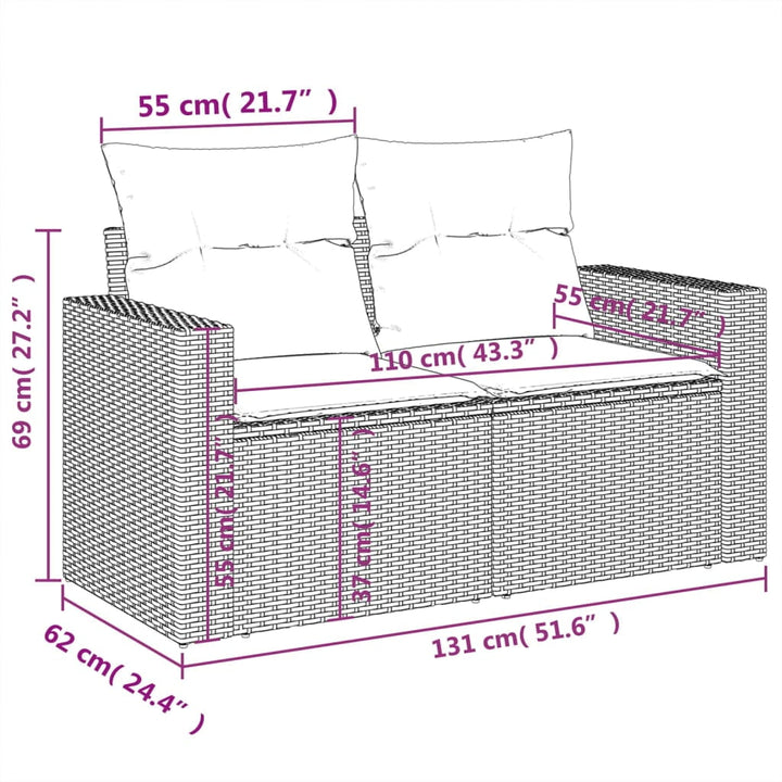 vidaXL Garden Sofa Set Grey
