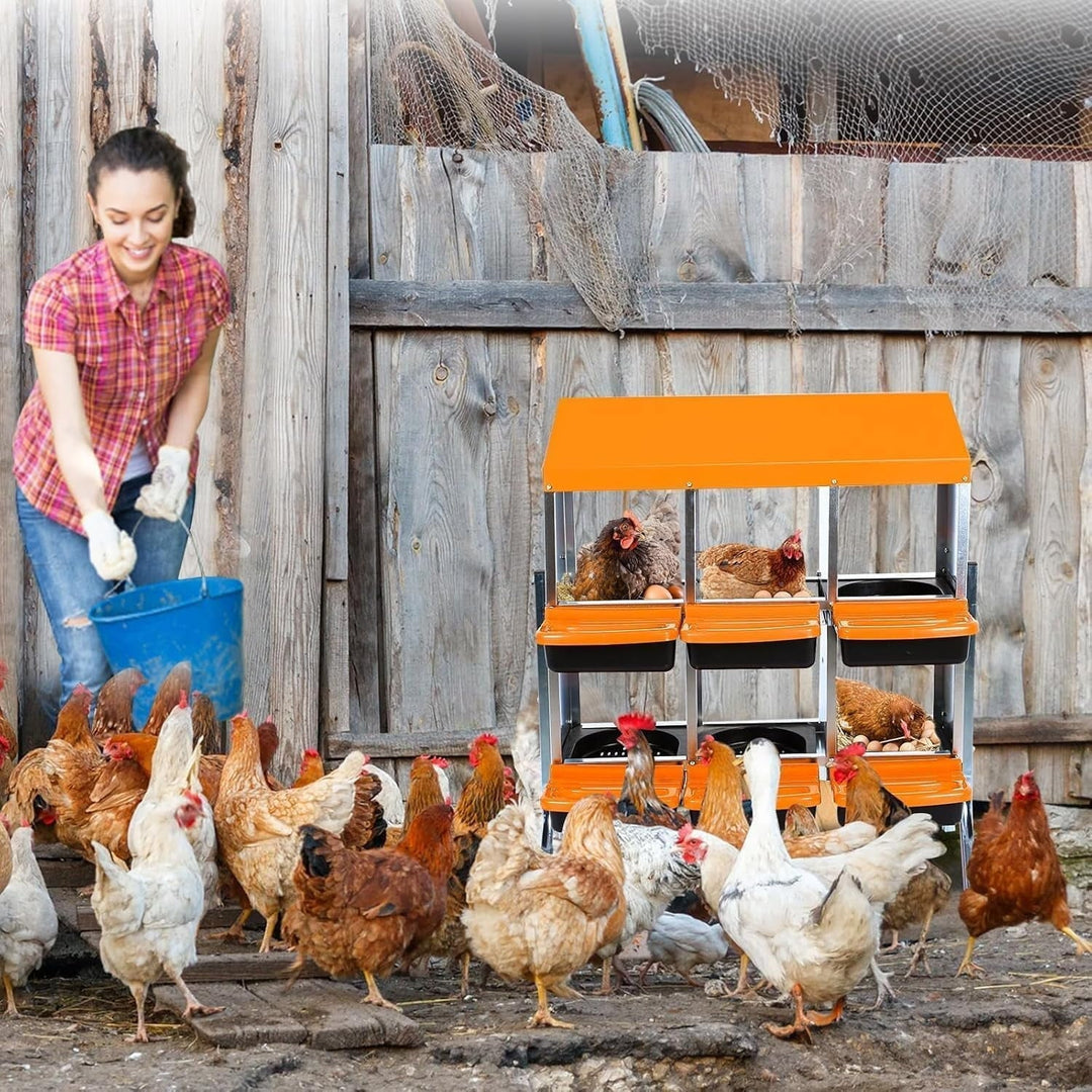 2025 New Nesting Boxes for Chickens, Chicken Nesting Box, Chicken Laying Boxes with Lid Cover, Roll Away Nesting Box for Chickens Laying Egg
