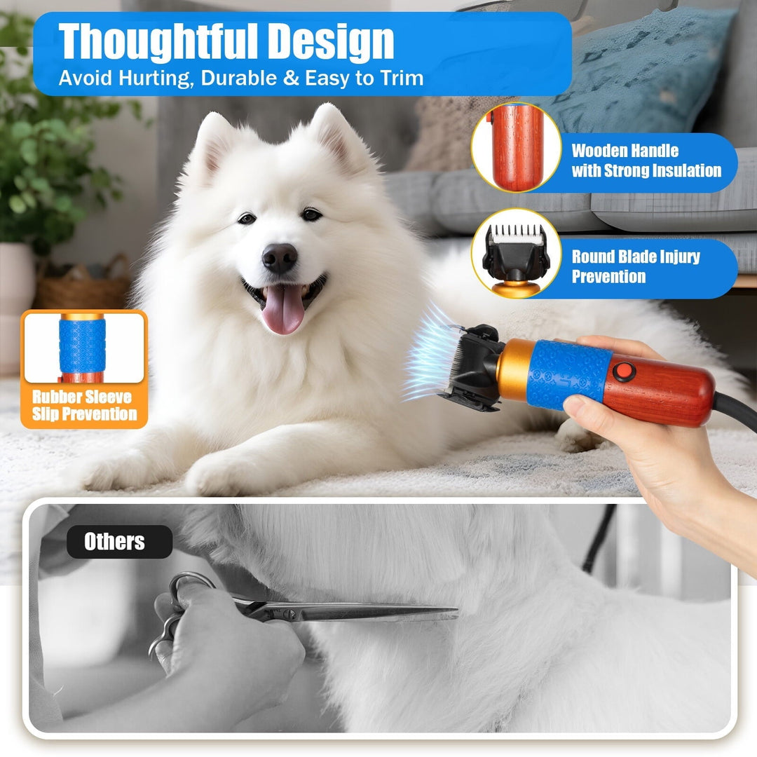 36W Electric Pet Clipper,Quiet & Safe,2000-6600rpm,Dual Blades,9.4ft Cord,Ideal for Multiple Pets & Carpets