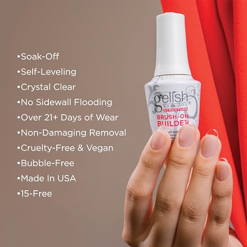 Gelish Brush-On Builder Gel - Gel Nail Polish, Professional Nail Colors, Long-Lasting Soak Off Essentials, Salon Quality Manicure at Home, UV/LED Cure For Gel Nails