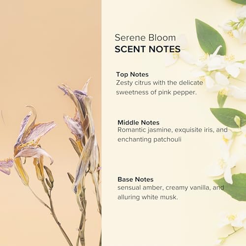 Anthology Serene Bloom Roll on Perfume Oil for Women 0.3oz 9 ML | Citrus, Vanilla, Pink Pepper, Jasmine & Iris Notes | Alcohol Free, Travel size Rollerball