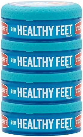 O'Keeffe's for Healthy Feet Foot Cream; Guaranteed Relief for Extremely Dry; Cracked Feet; Instantly Boosts Moisture Levels; 3.2 Ounce Jar; (Pack of 4)