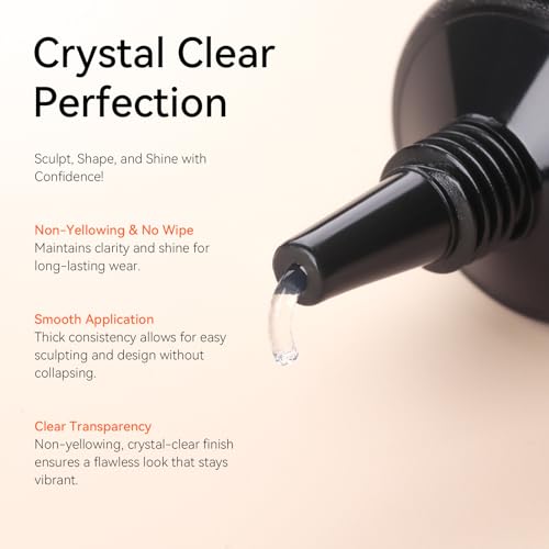 Makartt 3D Gel Nail Art 2 Pcs 15g Nail Sculpting DIY No Wipe 3D Molding Gel for Nails Decoration, Manicure Sculpture Nails