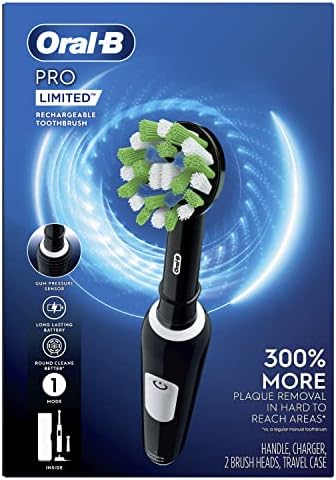Oral-B Pro Limited Electric Toothbrush with (2) Brush Heads, Rechargeable, Black