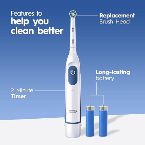 Oral-B Pro 100 3D White, Battery Toothbrush, White