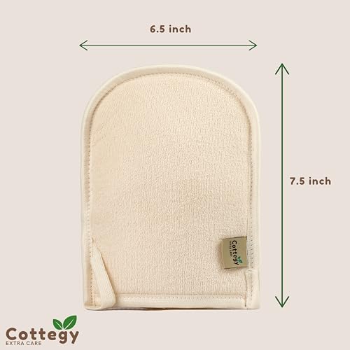 Premium Exfoliating Loofah Gloves – Natural Egyptian Loufa Sponge Body Scrubber Mitts for Soft, Radiant Skin – Left and Right Thumb Holes - Gentle Exfoliation & Deep Clean (1-Pack) (Count 2)