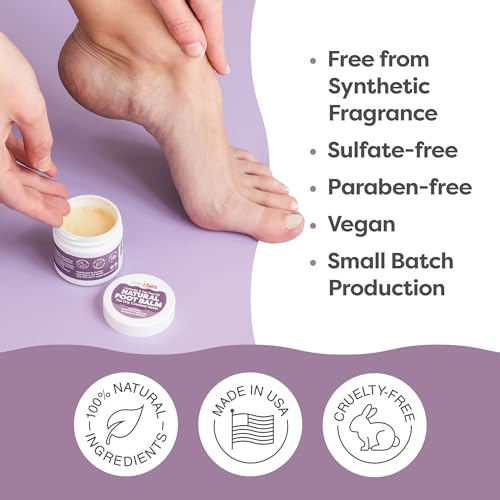 ZenToes Natural Foot Balm | Hydrating Cream for Dry, Cracked Heels & Feet | Enriched with Coconut, Tea Tree, Jojoba & Vitamin E Oils | Soothes & Softens Rough Skin | 2oz