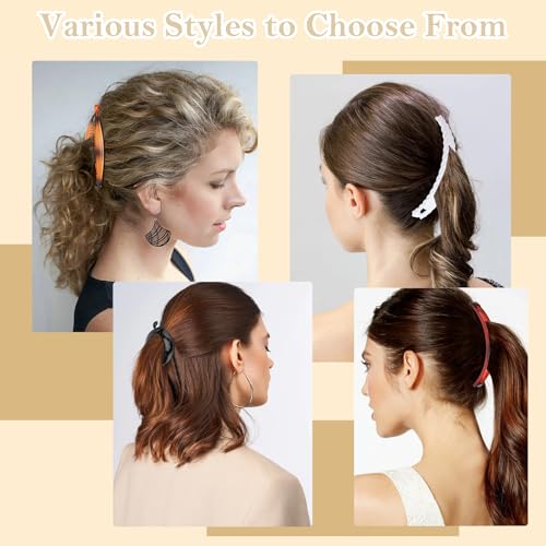 18pcs Banana Clip Hair Clips, Hapdoo Banana Clips for Women Girls Volumizing Ponytail Hair Claw Clip Styling Accessories, 6 Styles