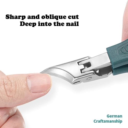 Professional Ingrown Toenail Clippers Set, Beveled Eagle Beak Design, Nail File + Nail Tear Tool 3-Piece (Black)