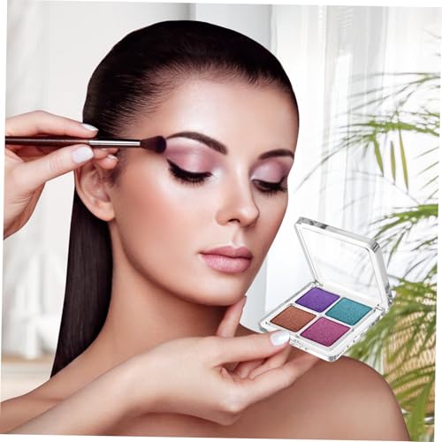 Beaupretty 4 Pieces Empty Eyeshadow Pallet 4 Grids Eye Shadow Lipstick Storage Case Box Clear Makeup DIY Cosmetic Organizer Container