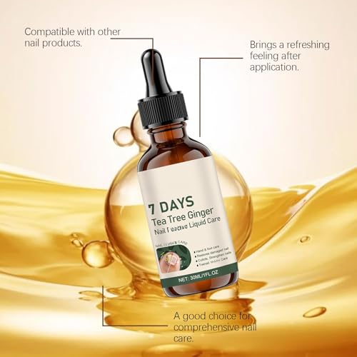 7 Days Tea Tree Ginger Nail Treatment, Ginger Nail Growth Serum & Cuticle Care Treatment, Repair & Strengthener