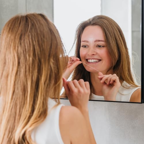 Biodegradable Dental Floss by TreeBird | Refillable & Reusable Zero Waste Steel Dispenser | 3x33yd Waxed Natural Cruelty Free Peace Silk Spools | 100% Compostable | Eco Friendly Plastic Free Oral Care