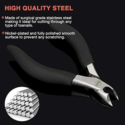 BEZOX Thick Toenail Clippers - Precision Large Toe Nail Clipper for Thick Nails, Comfort Grip Fingernail Clipper, Ergonomic Long Handle Nail Cutter, Professional-Grade Stainless Steel