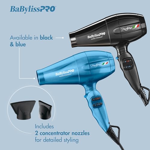 BaBylissPRO Nano Titanium Italian Portofino Hair Dryer - Professional 2000 Watt Blow Dryer