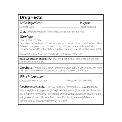 PhysAssist Soothing Foot Cream to Feet and Legs. 4 oz Jar