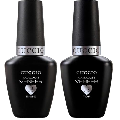 Cuccio Veneer Treatment Pack – Complete LED/UV Gel Polish System, Includes Prep, Fuse, Base, and Top Coat, 13 mL Each