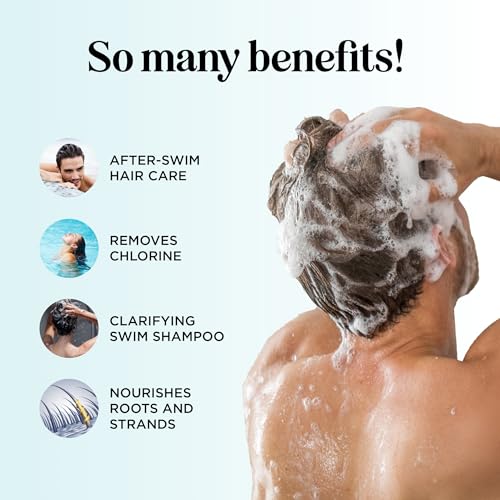 After Swim Shampoo and Conditioner Set - Chlorine Shampoo and Conditioner for Swimmers with Tea Tree and Rosemary Oil - Clarifying Shampoo for Hard Water Chlorine and Saltwater with Replenishing Oils