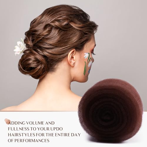 Hair Sponge for Updo,Hair Filler, Hair Donuts for Updos,Volume Hair Bumps Tool, Hair Padding,Dark Brown