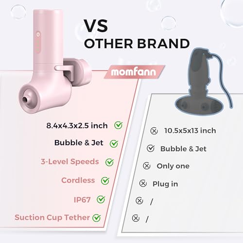 Bath Jets for Tub, Portable Jet Spa for Bathtub, Bubble/Jet Mode, 3-Level Adjustable, Bath Spa for Gifts for Women (Light Pink)