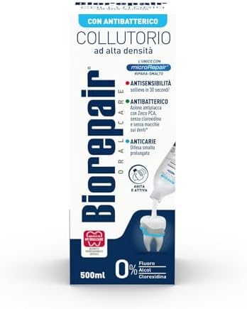 Biorepair: " Collutorio " Mouthwash with Antibacterical - 500ml/16.9 fl.oz [ Italian Import ]