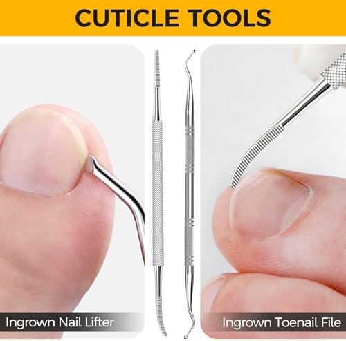 Ingrown Toenail Clippers for Seniors Thick Toenails, Straight Nail Clipper for Men, Heavy Duty Toe Nail Clippers for Thick Nails with Wide Jaw Opening, Professional Ingrown Toenail Removal Kit