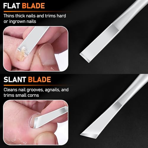 7PCS Ingrown Toenail Removal Kit, Professional Pedicure Tools for Feet, Toe Nail Clippers & Pedicure Knife Set with Corn Removers, Foot Scraper, Callus Shaver, Calloused Feet, Cuticle Remover Tool