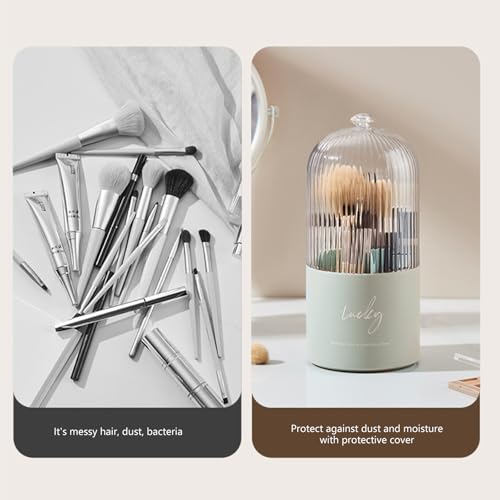 360 Degree Rotating Makeup Holder Rotatable Desktop Pen Storage Box Cosmetic Organizer Student Desk Organizer Tool