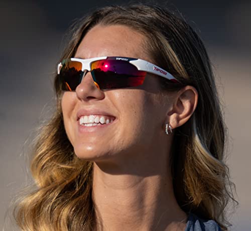 Tifosi Optics Track Sunglasses (White/Red, Smoke Red)