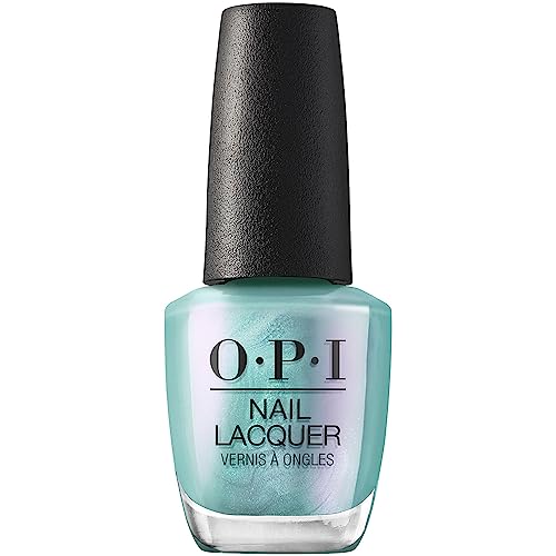 OPI Nail Lacquer Nail Polish | Opaque Light Blue Green Shimmer Chip Resistant Nail Polish | Vegan, Fast Drying, Streak Free