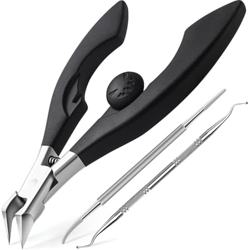 Ingrown Toenail Clippers for Seniors Thick Toenails, Straight Nail Clipper for Men, Heavy Duty Toe Nail Clippers for Thick Nails with Wide Jaw Opening, Professional Ingrown Toenail Removal Kit