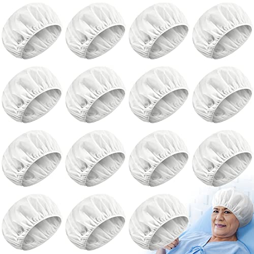 Hicarer 15 Pcs Waterless Shampoo Caps for Elderly Women Bedridden Patients Rinse Free Dry Hair Washing Microwaveable Shower Disposable Dementia Product Essentials for Post Surgery and Hospital Stays