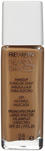 Revlon Nearly Naked Liquid Makeup Broad Spectrum SPF 20, #230 Nutmeg, 1 Fluid Ounce