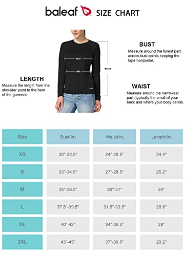 BALEAF Women's UPF 50+ Long Sleeve Rash Guard Swim Shirts SPF Quick Dry Lightweight T-Shirt Outdoor Hiking Runing 2 Pack Black Size XL