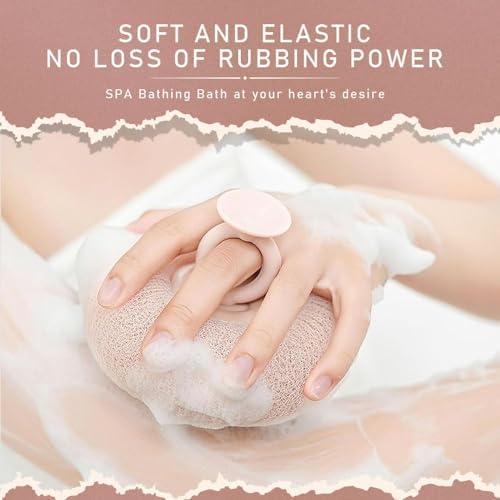 Super Soft Sunflower Suction Cup Bath Ball, 2025 New 2-in-1 Sunflower Bathing Ball with Finger Rings, Exfoliating Bath Sponge Cleaning Brush, Shower Loofah Sponge for Women & Men (Purple+Green)