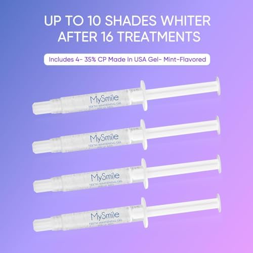 MySmile Deluxe 10 Min Teeth Whitening Kit with 28 LED Light, 35% Carbamide Peroxide Teeth Whitening Gel, Helps Remove Years of Stains from Coffee, Soda, Wines, Smoking, Food