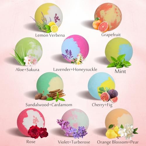 Bath Bombs for Women, 20 Handmade Bath Bombs Gift Set with Shea Butter Moisturizing & Essential Oils, SPA Relaxing Gifts for Women & Men, Her, Girlfriend, Wife, Birthday, Amazing Present for Kids
