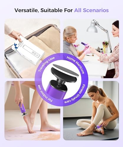 Electric Callus Remover for Feet, Portable 1800mAh Rechargeable, 1-9 Adjustable Speed Settings, Electric Foot File for Stable Pedicure, Nail Care, Home and Travel Use