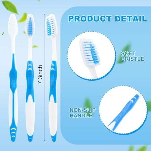 200 pcs Disposable Toothbrushes Individually Wrapped Bulk Toothbrush Pack, Medium Soft Toothbrushes for Adults, Kids, Guests, Travel, Hotel, Nursing, Donation (2 Colors)