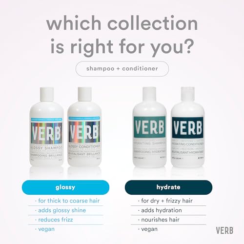 VERB Glossy Conditioner – Conditions, Detangles + Adds High Shine for Thick to Coarse Hair – Vegan, No Parabens or Harmful Sulfates