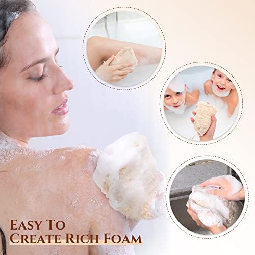 Rtteri 200 Pcs Soap Exfoliating Bag, Natural Sisal Soap Pouch Saver Body Shower Bar Mesh Body Net with Drawstring for Foaming and Drying