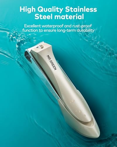 MR.GREEN Nail Clippers, Upgraded Anti-Splash Fingernail & Toenail Clippers Set with Nail File and Tweezers, Professional Practical Manicure Nail Care Kit with Exquisite Leather Case for Men& Women