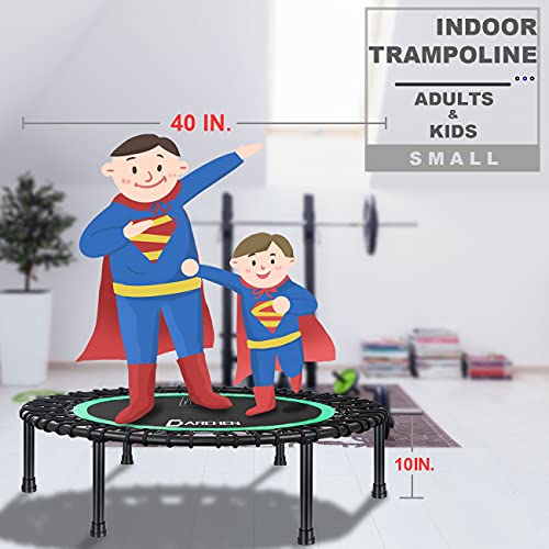 DARCHEN 450 lbs Mini Trampoline for Adults, Indoor Small Rebounder Exercise Trampoline for Workout Fitness for Quiet and Safely Cushioned Bounce, [40 Inch]