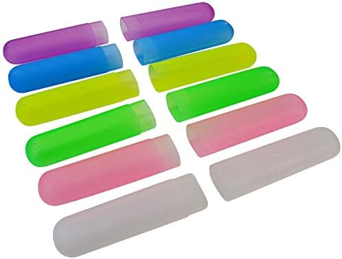 24PCS Plastic Toothbrush Case Six Colors Portable Dust-proof Toothbrush Cases Toothbrushes Holder for Daily and Travel Use (24)