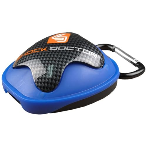 Shock Doctor Ventilated Mouth Guard Case, Universal Storage for Adult & Youth Sizes, Trans Blue