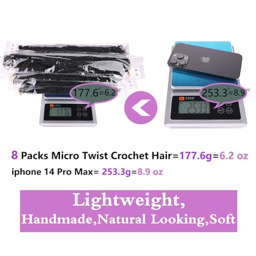 ZRQ 12 Inch Micro Twist Crochet Hair Bob Crochet Braids Pre looped 9 pcs Mini Passion Twist Mini Senegalese Twist Crochet Hair Pre-looped Hair Micro Braids Crochet Hair Extensions Crochet Braids