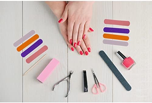 Mini Nail Files Bulk (400 Pcs), Double Sided Emery Board Nail File for Nature Nails, Manicure Tool Set Disposable Colorful Nail File for Home Salon Use Travel Size Men Women Kids Wood Board